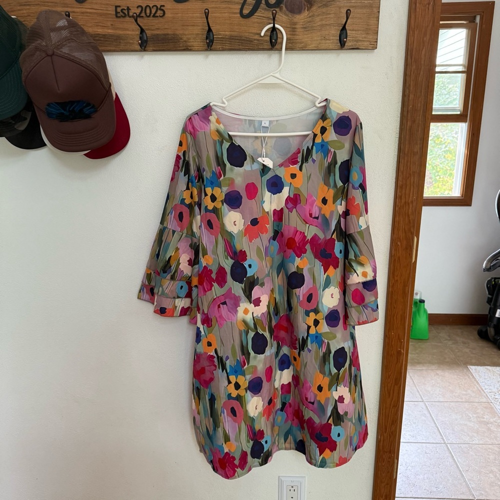 NWT Floral Multicolor Dress - Picture 2 of 9